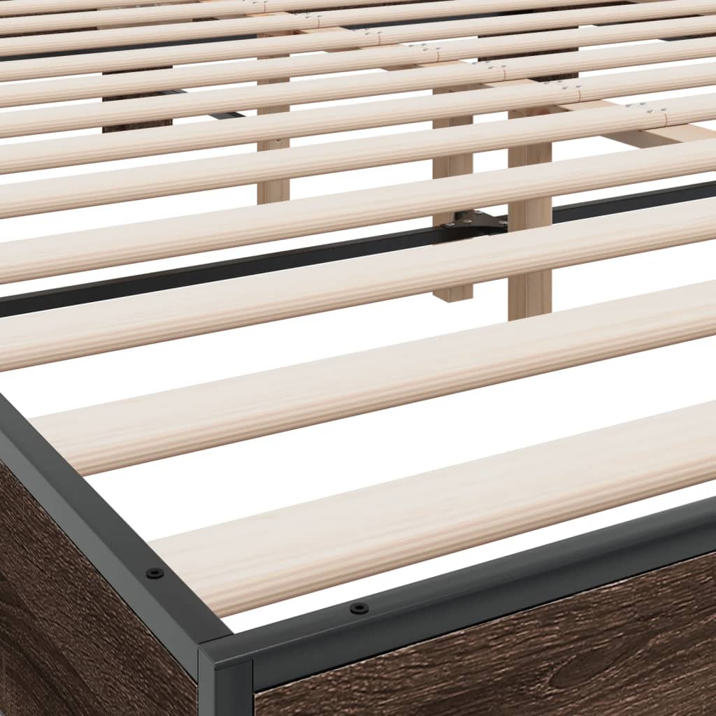 Cadre de lit sans matelas chêne marron 150x200 cm - XIOS