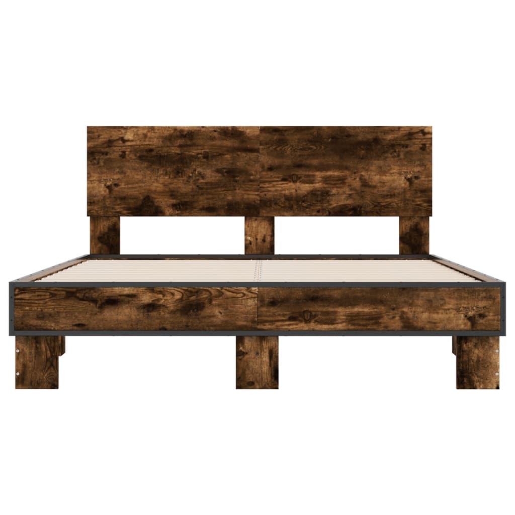Cadre de lit sans matelas chêne fumé 140x200 cm - XIOS