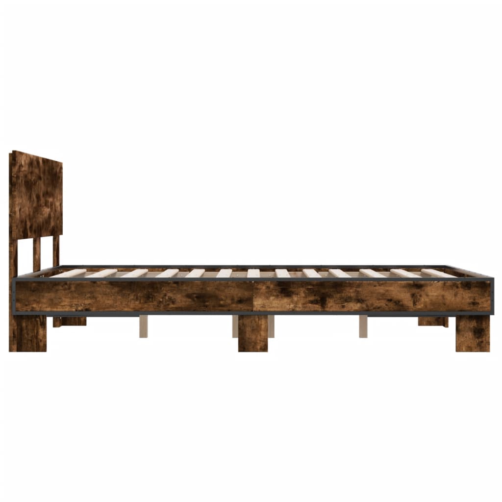 Cadre de lit sans matelas chêne fumé 140x200 cm - XIOS