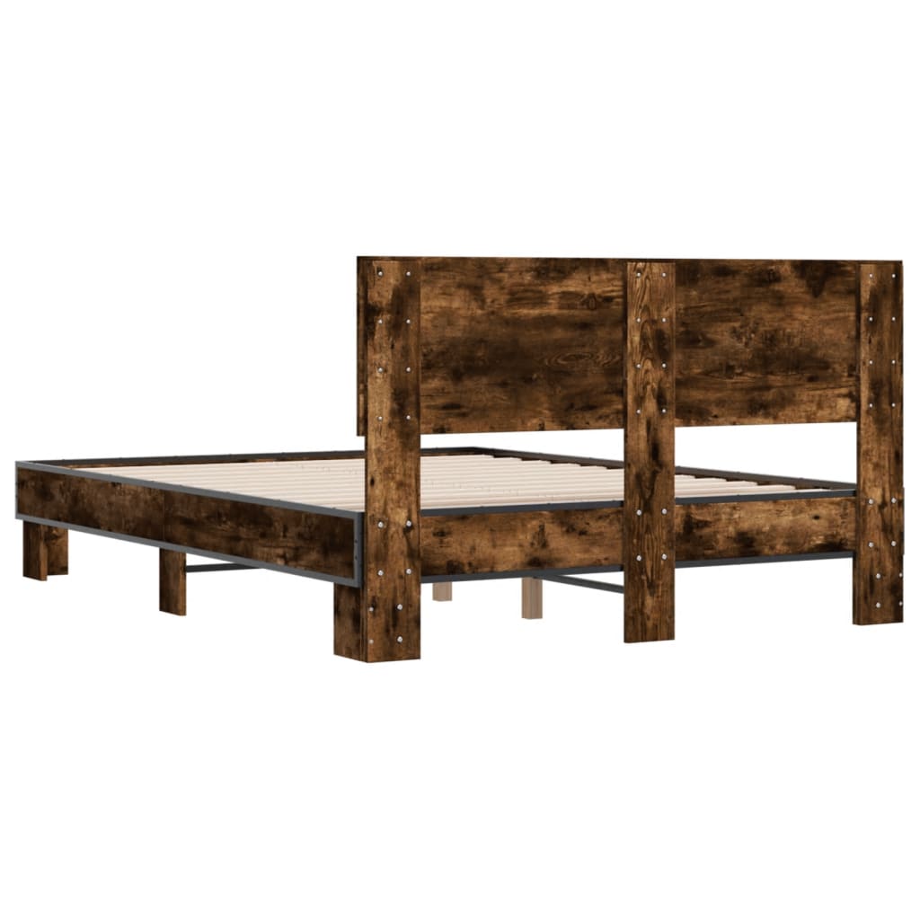 Cadre de lit sans matelas chêne fumé 140x200 cm - XIOS