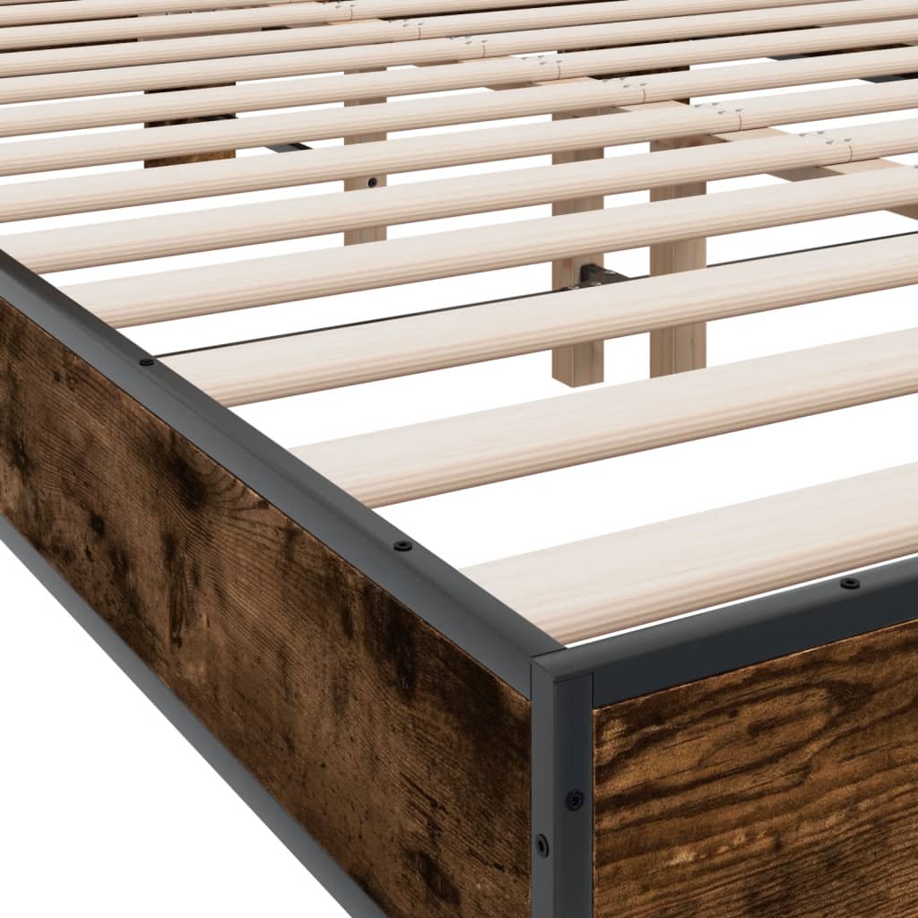 Cadre de lit sans matelas chêne fumé 140x200 cm - XIOS