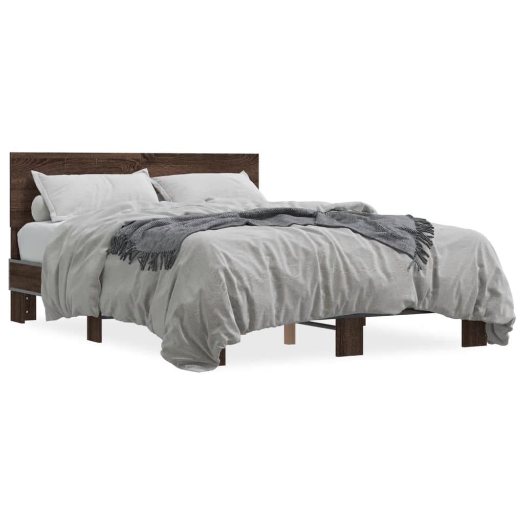 Cadre de lit sans matelas chêne marron 140x200 cm - XIOS