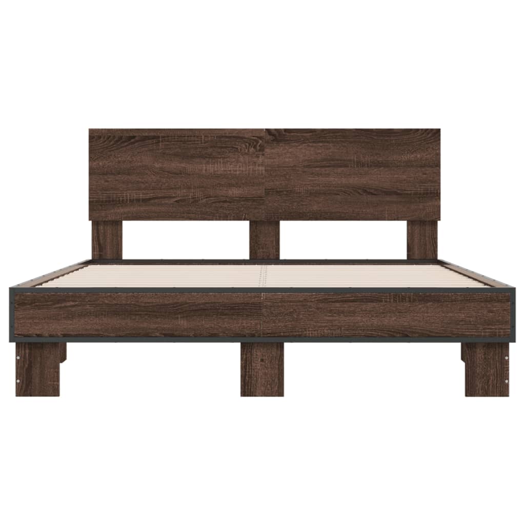 Cadre de lit sans matelas chêne marron 140x200 cm - XIOS