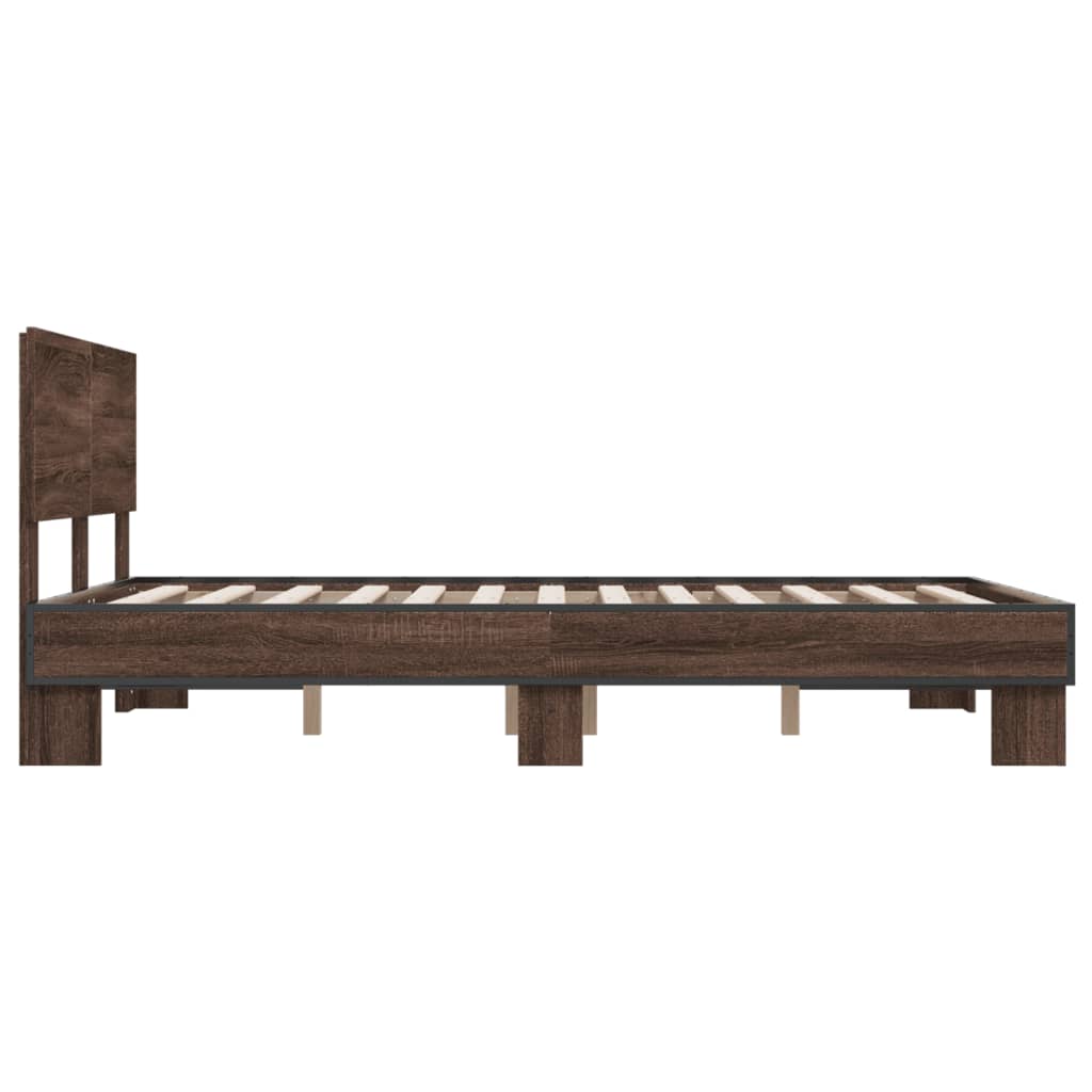 Cadre de lit sans matelas chêne marron 140x200 cm - XIOS