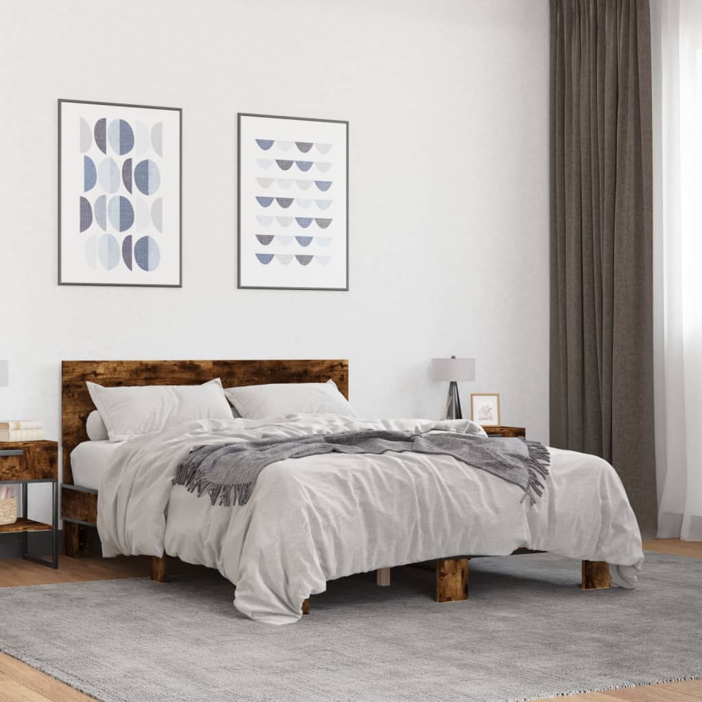 Cadre de lit sans matelas chêne fumé 120x200 cm - XIOS