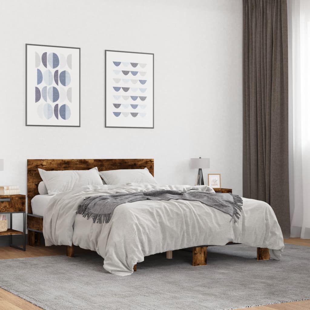 Cadre de lit sans matelas chêne fumé 120x190 cm - XIOS