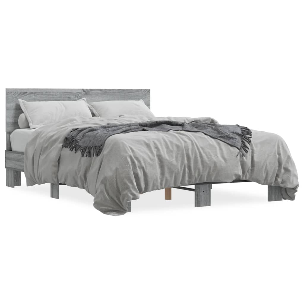Cadre de lit sans matelas sonoma gris 135x190 cm - XIOS