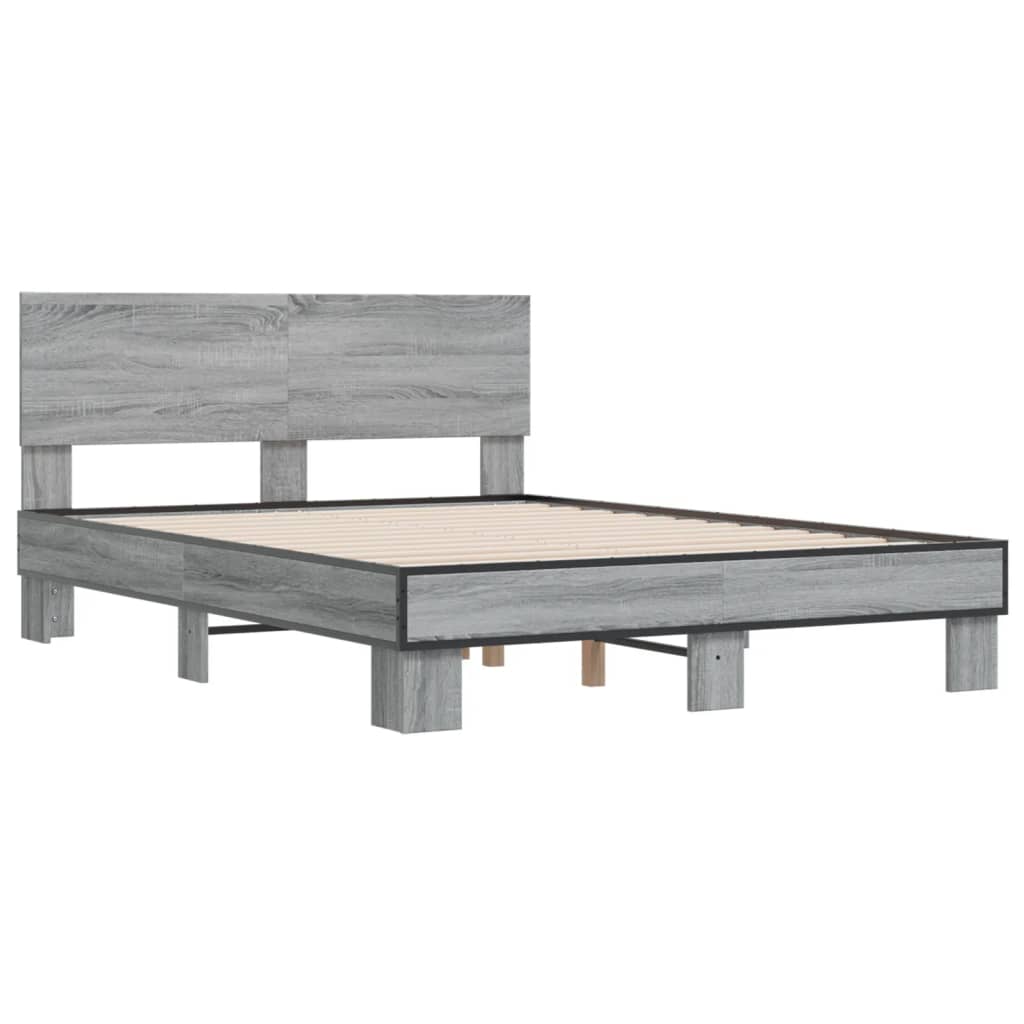 Cadre de lit sans matelas sonoma gris 135x190 cm - XIOS