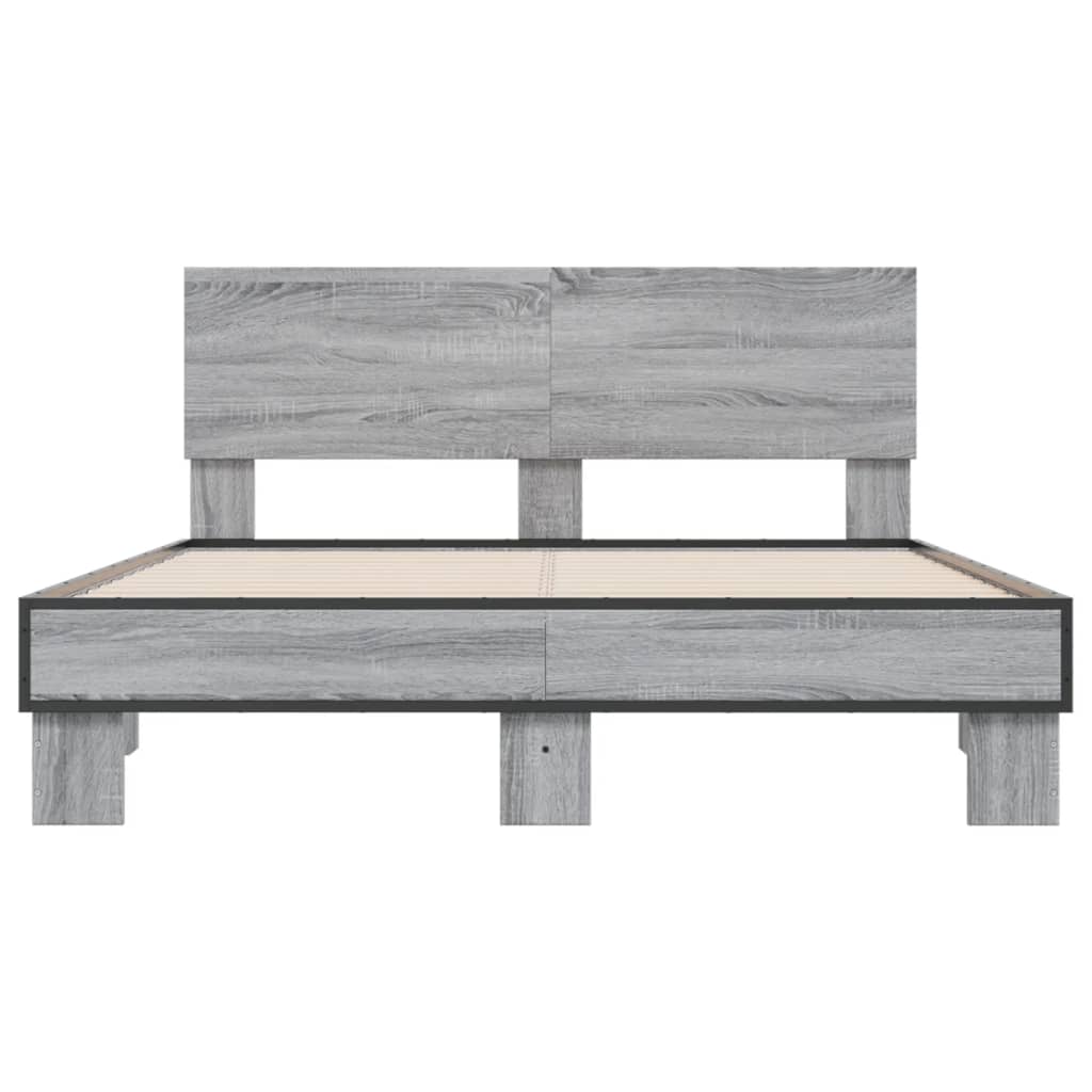 Cadre de lit sans matelas sonoma gris 135x190 cm - XIOS