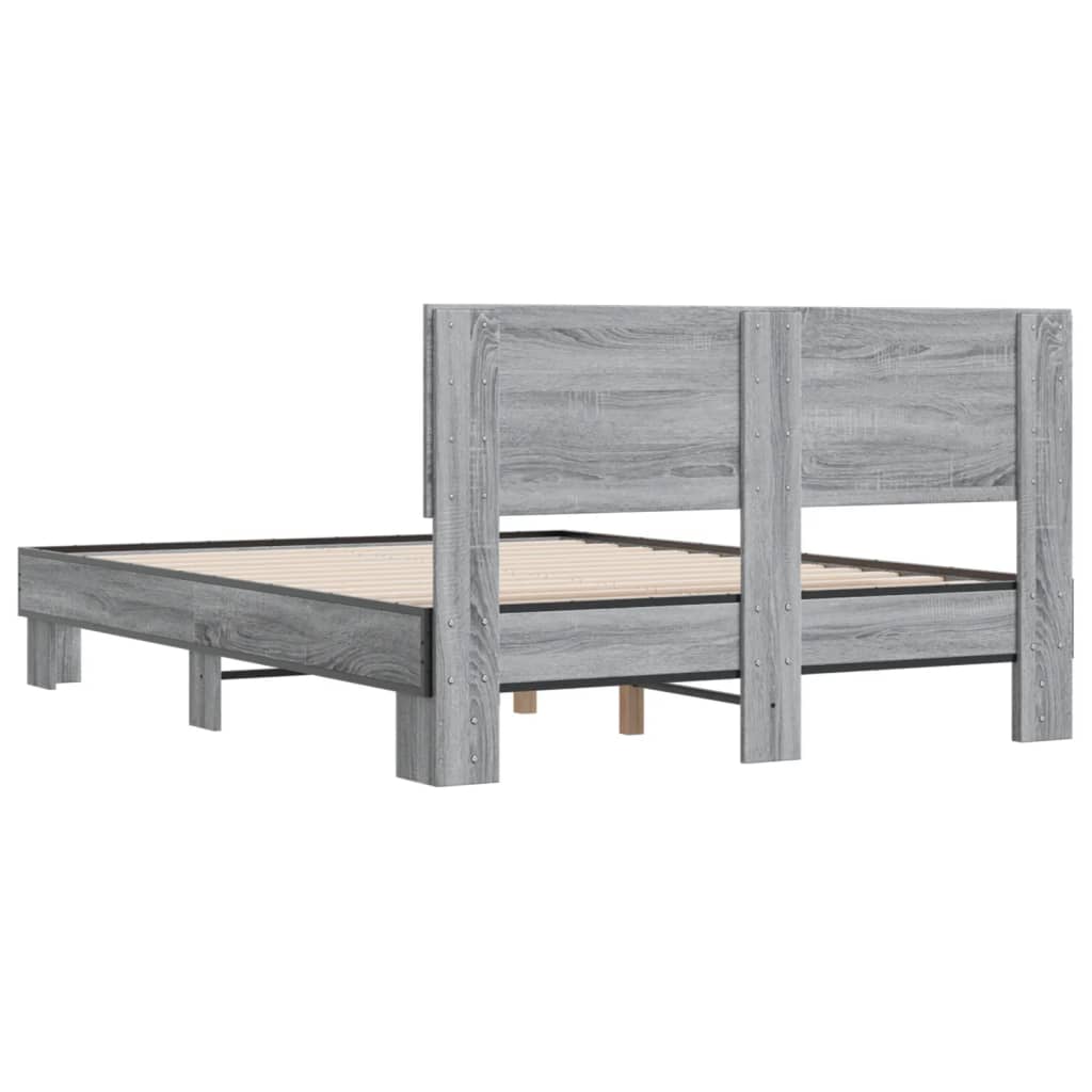 Cadre de lit sans matelas sonoma gris 135x190 cm - XIOS