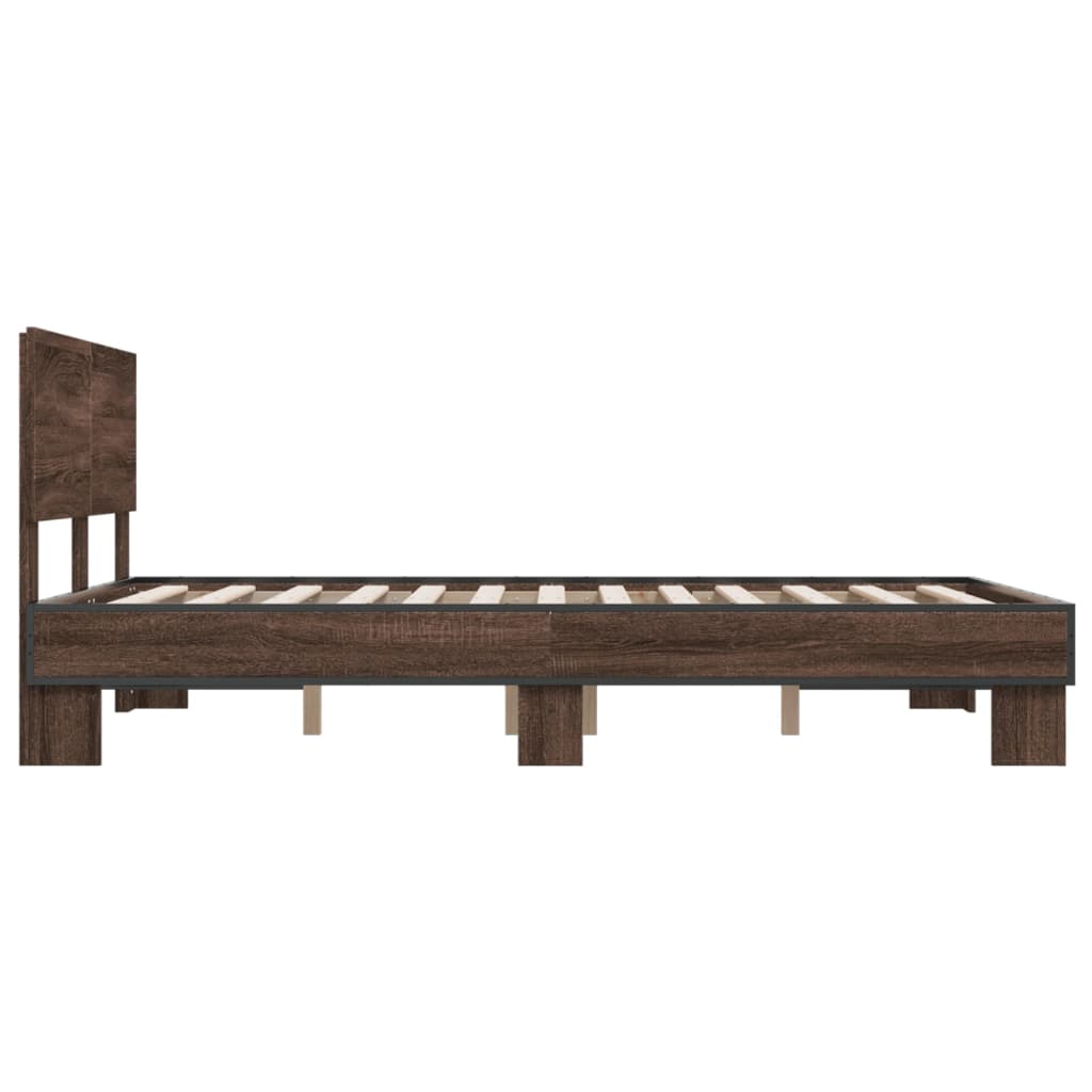 Cadre de lit sans matelas chêne marron 135x190 cm - XIOS