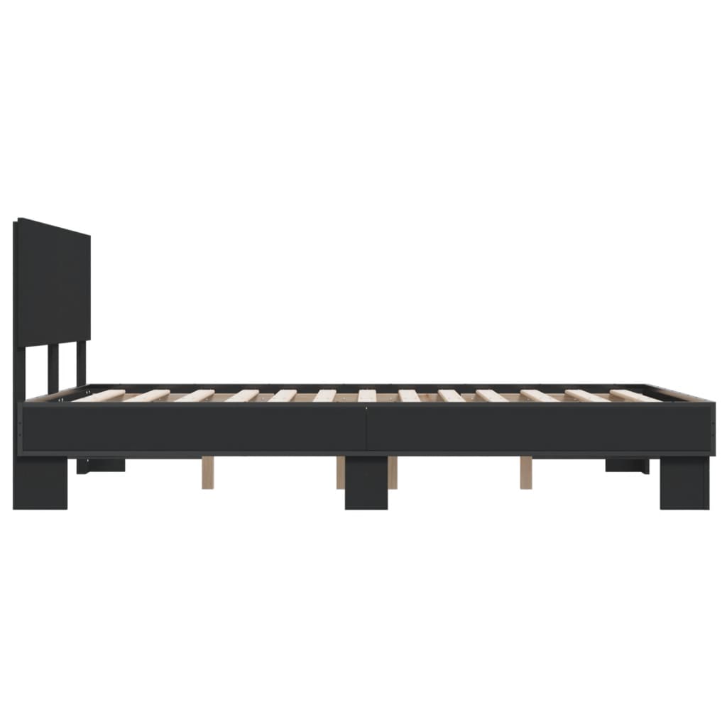 Cadre de lit sans matelas noir 140x190 cm - XIOS