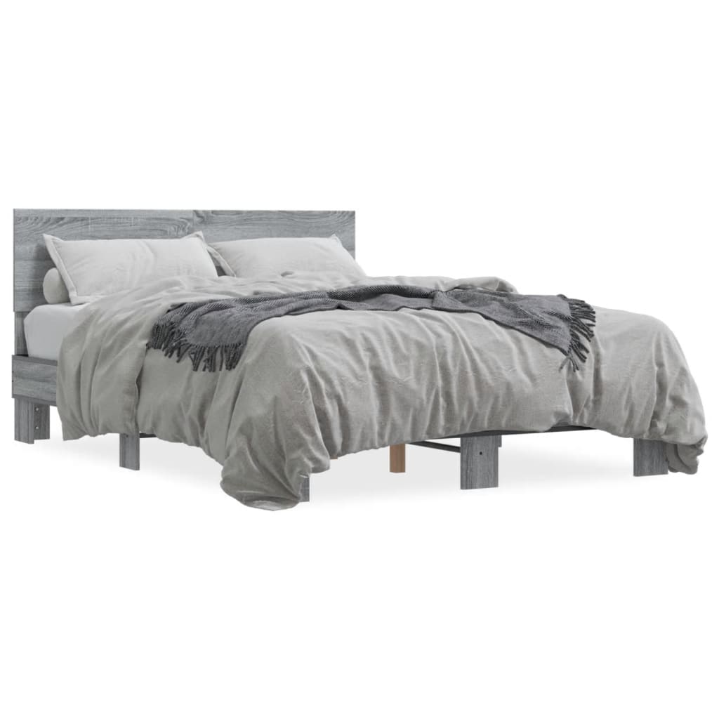 Cadre de lit sans matelas sonoma gris 140x190 cm - XIOS
