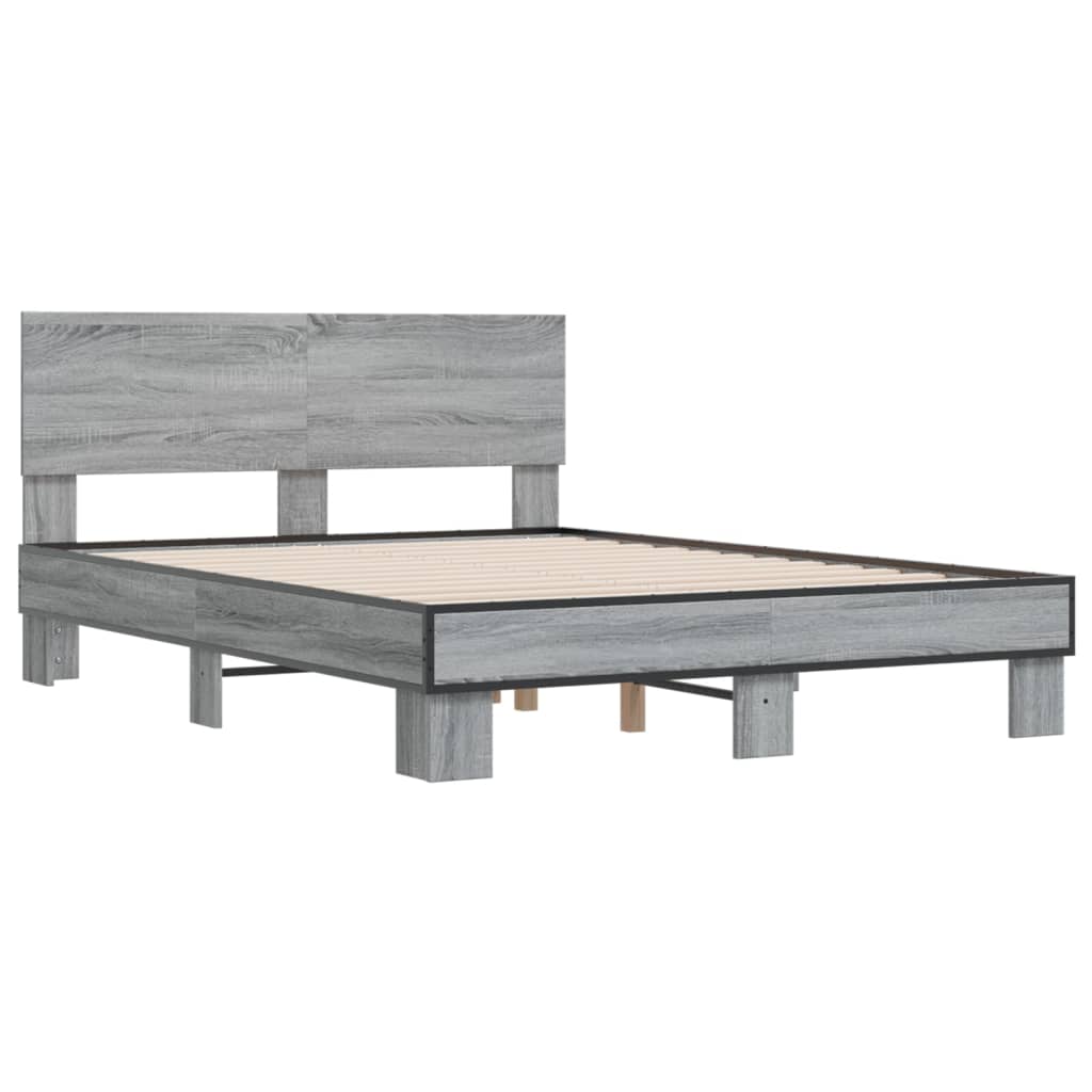 Cadre de lit sans matelas sonoma gris 140x190 cm - XIOS
