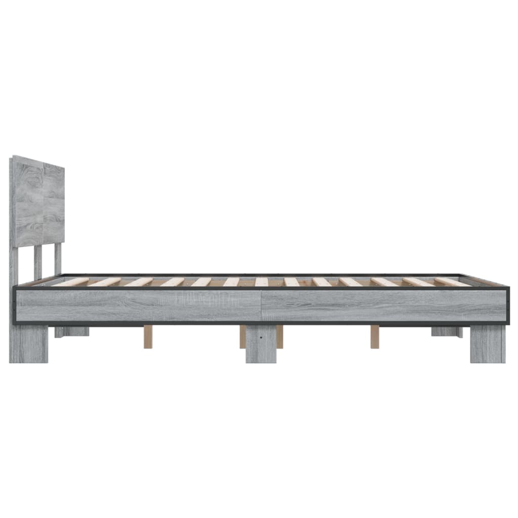 Cadre de lit sans matelas sonoma gris 140x190 cm - XIOS