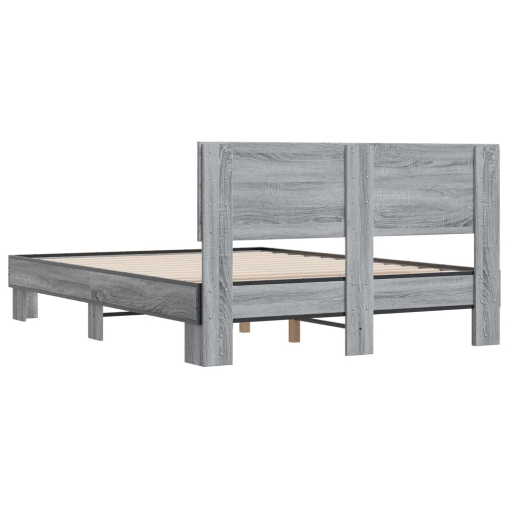Cadre de lit sans matelas sonoma gris 140x190 cm - XIOS