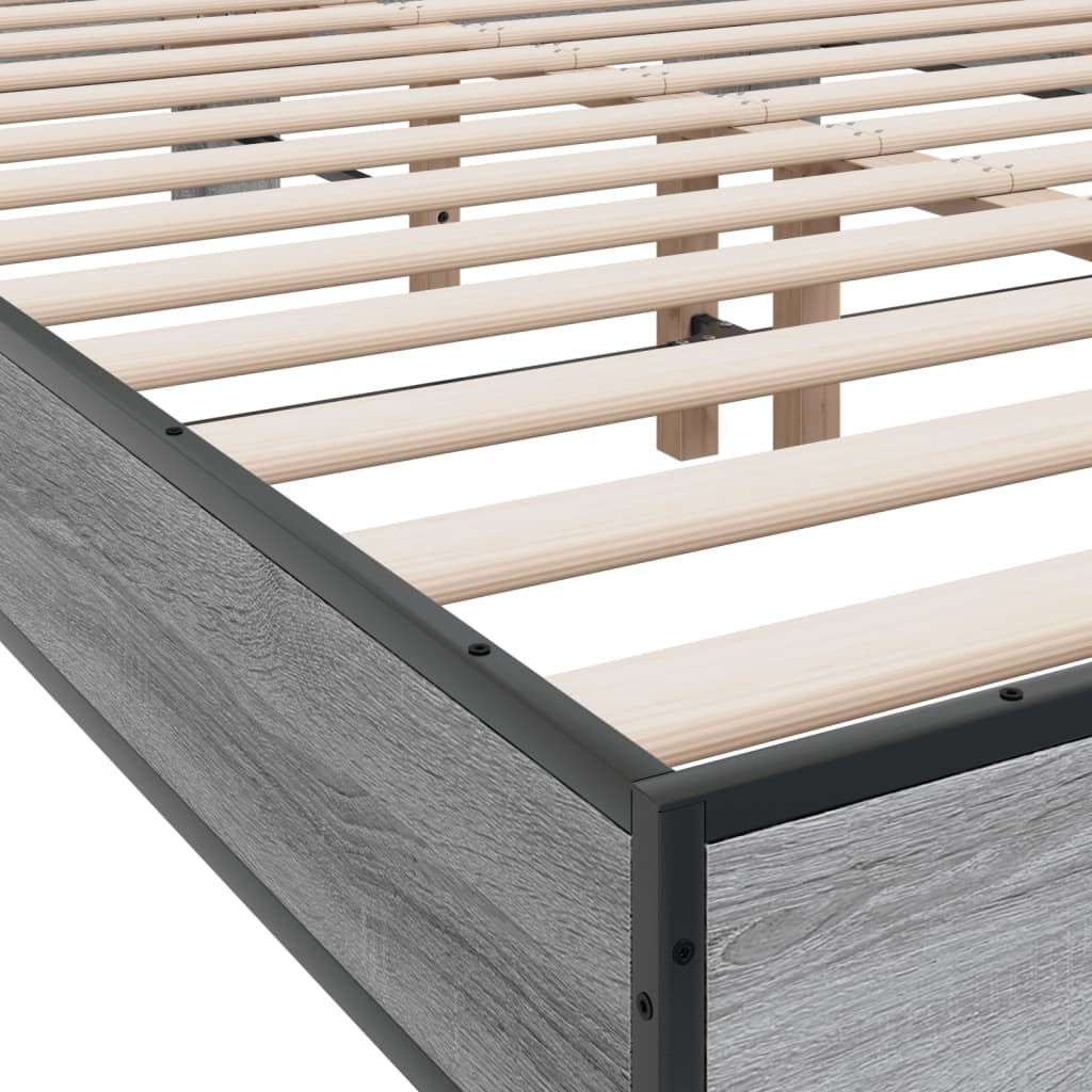 Cadre de lit sans matelas sonoma gris 140x190 cm - XIOS