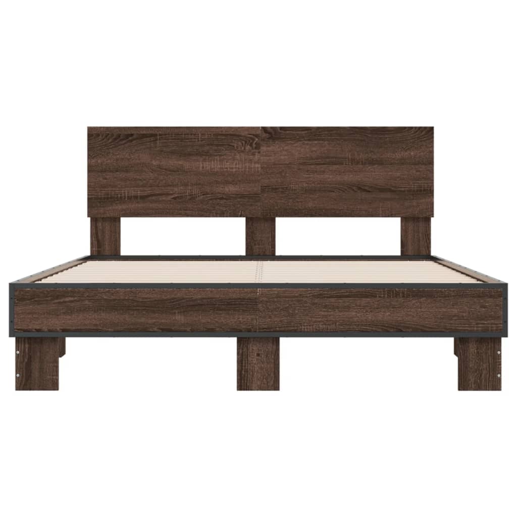 Cadre de lit sans matelas chêne marron 140x190 cm - XIOS