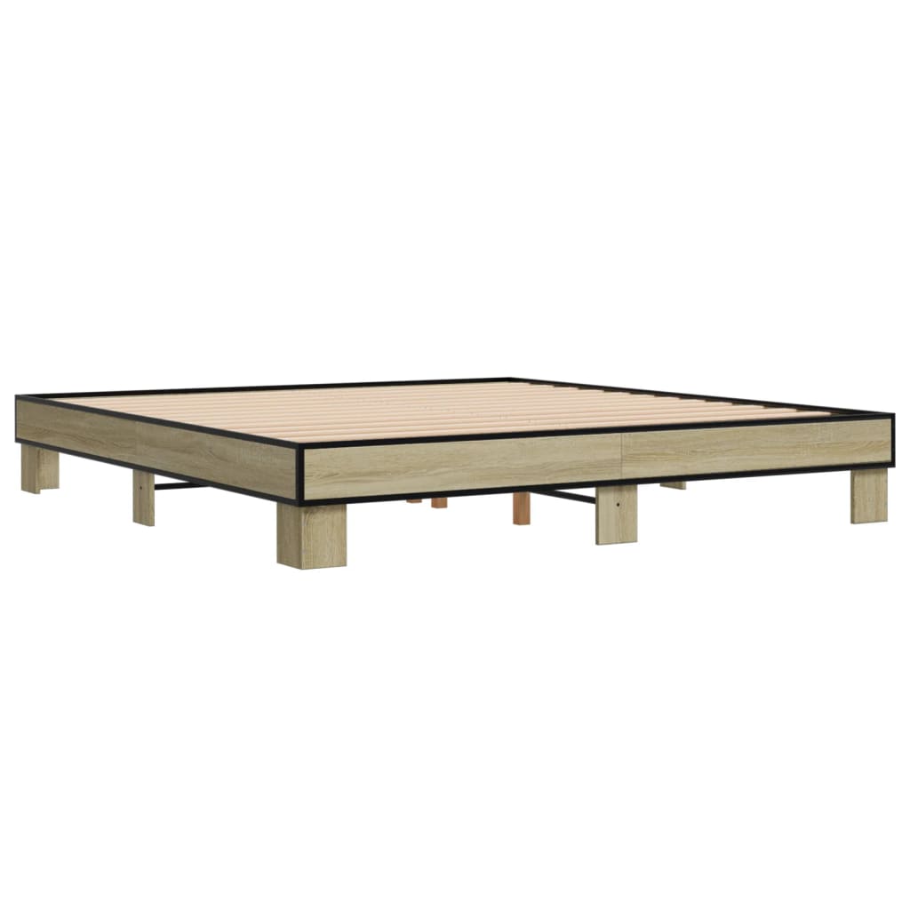 Cadre de lit sans matelas chêne sonoma 200x200 cm - XIOS
