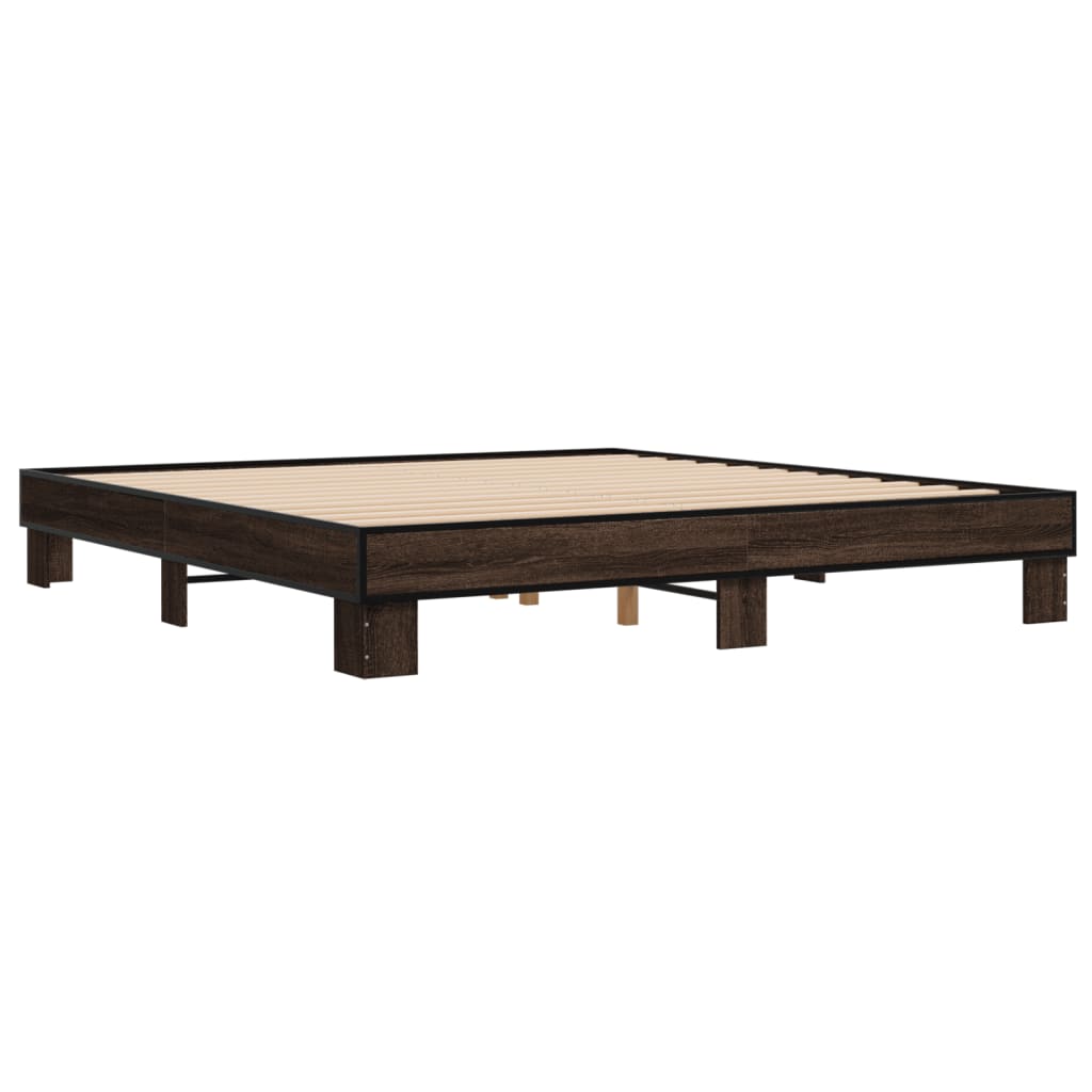 Cadre de lit sans matelas chêne marron 200x200 cm - XIOS