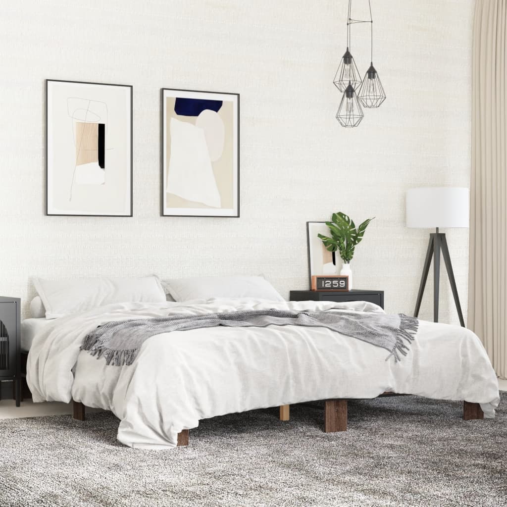 Cadre de lit sans matelas chêne marron 180x200 cm - XIOS