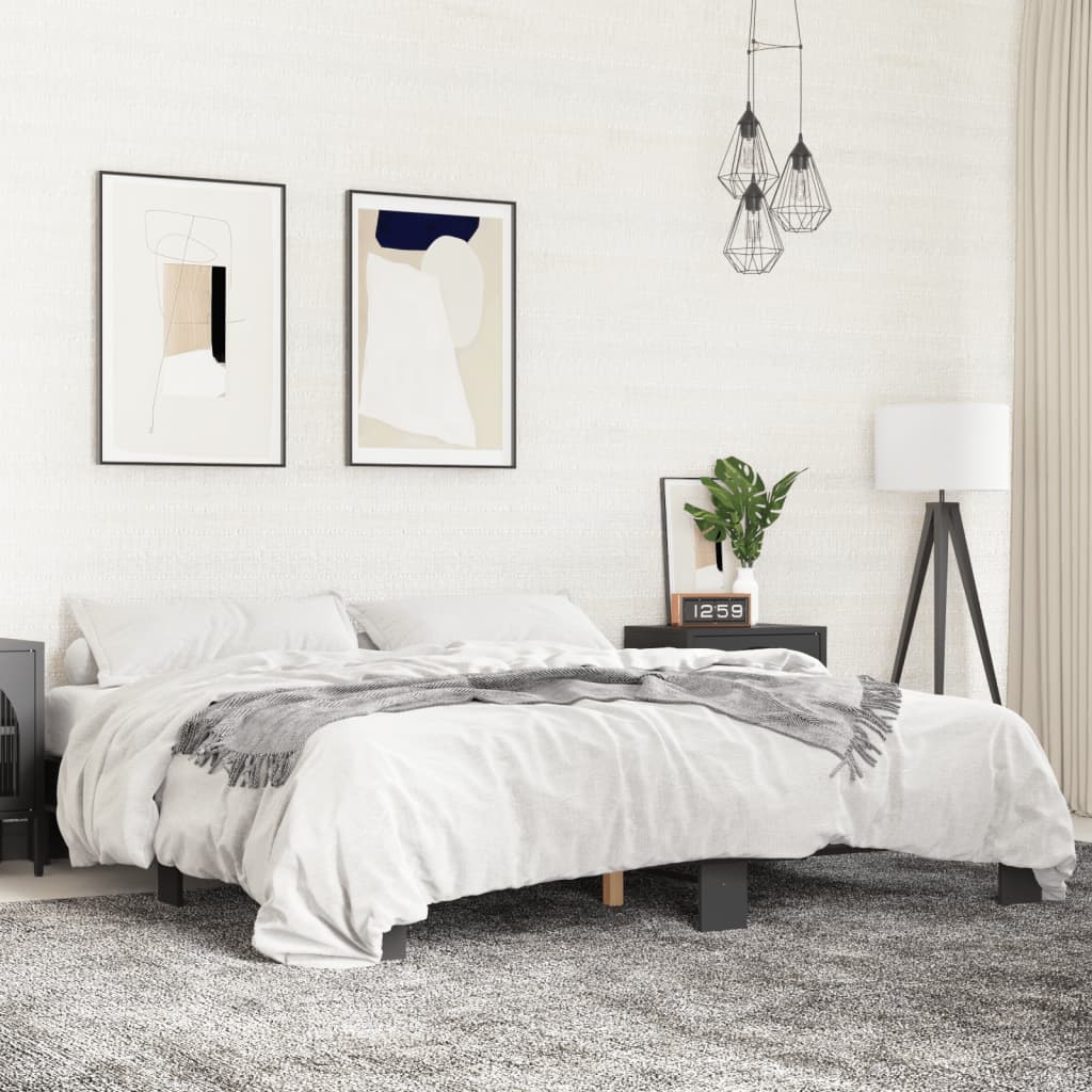 Cadre de lit sans matelas noir 160x200 cm - XIOS