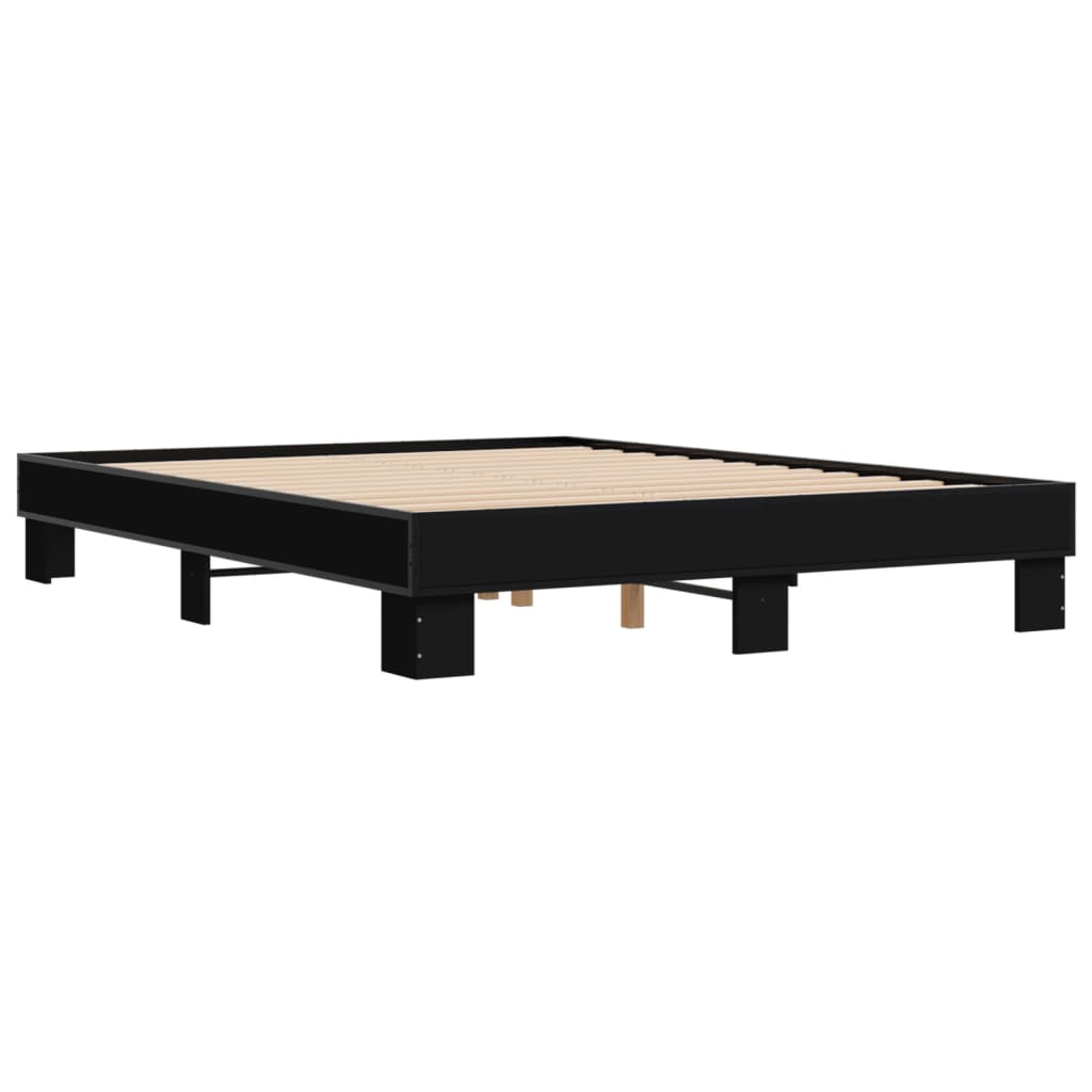Cadre de lit sans matelas noir 150x200 cm - XIOS