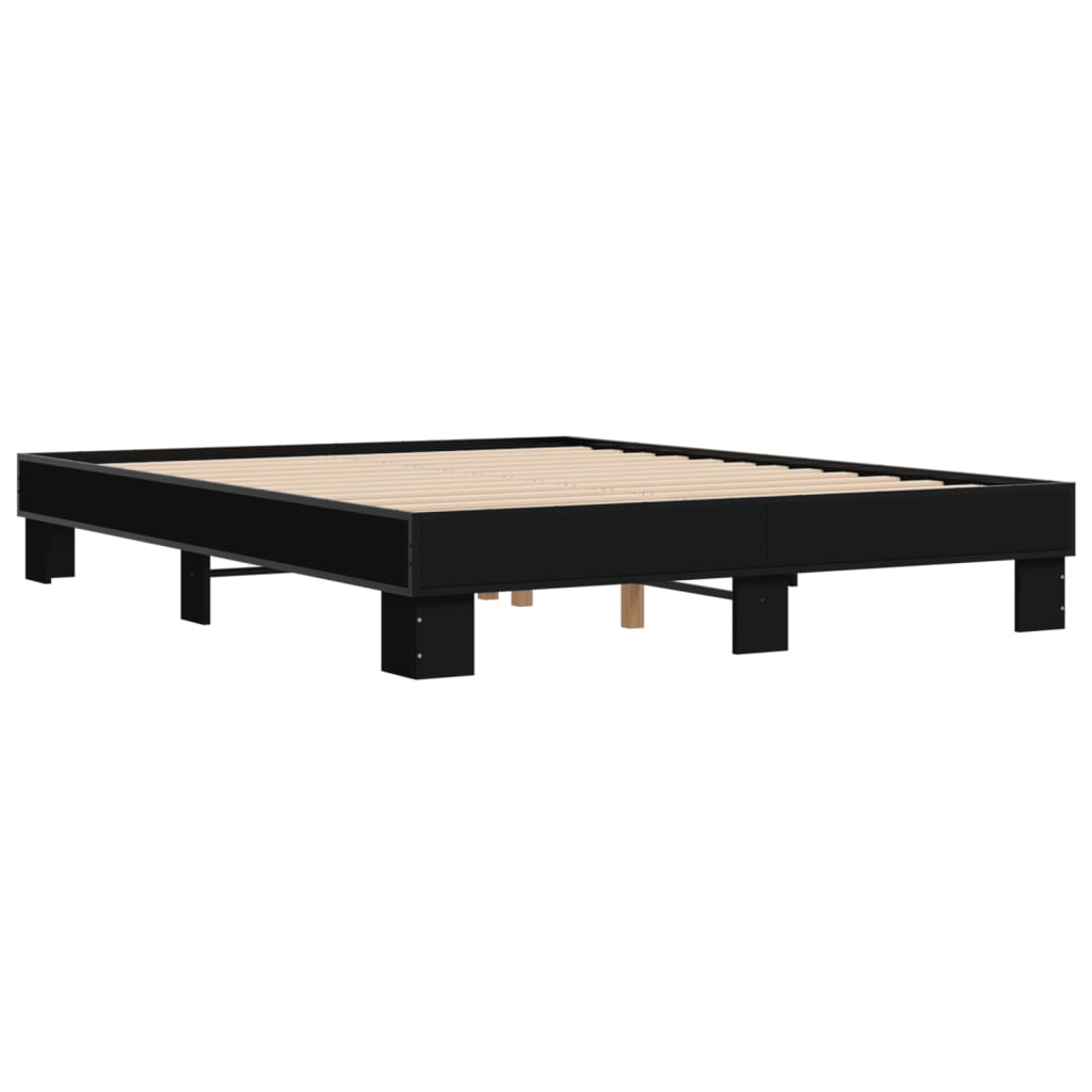 Cadre de lit sans matelas noir 150x200 cm - XIOS