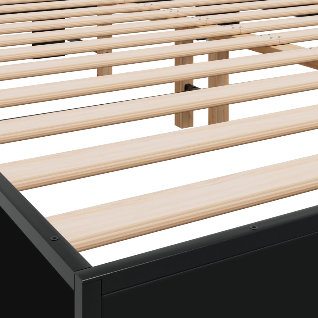 Cadre de lit sans matelas noir 150x200 cm - XIOS