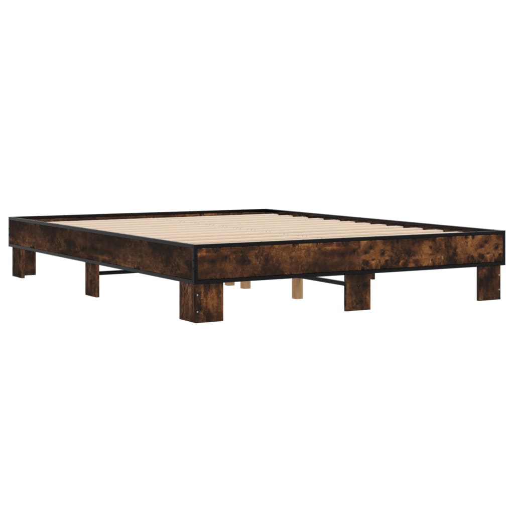 Cadre de lit sans matelas chêne fumé 150x200 cm - XIOS