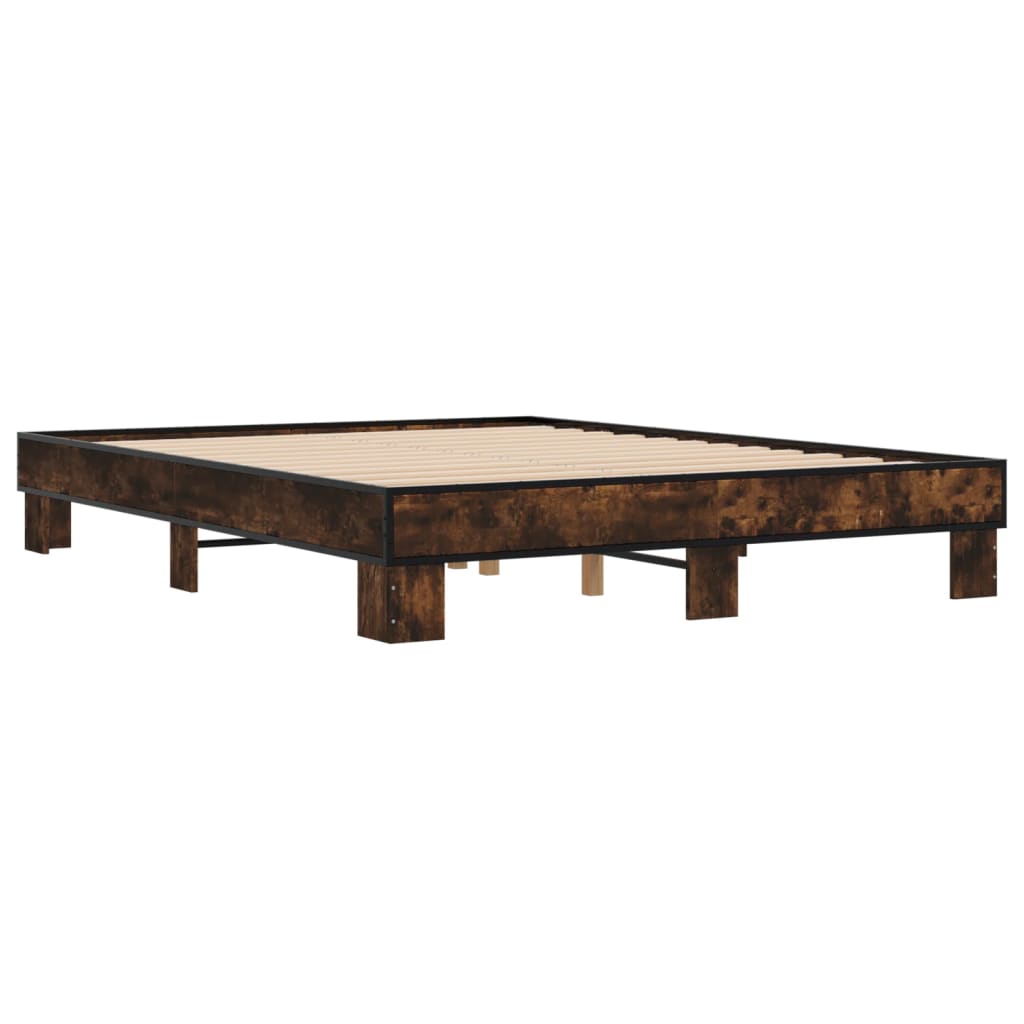 Cadre de lit sans matelas chêne fumé 150x200 cm - XIOS