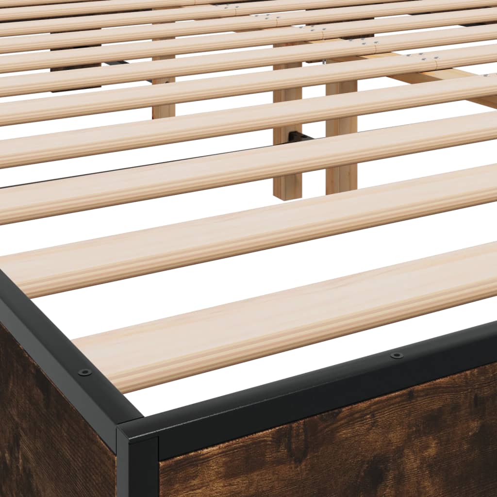 Cadre de lit sans matelas chêne fumé 150x200 cm - XIOS