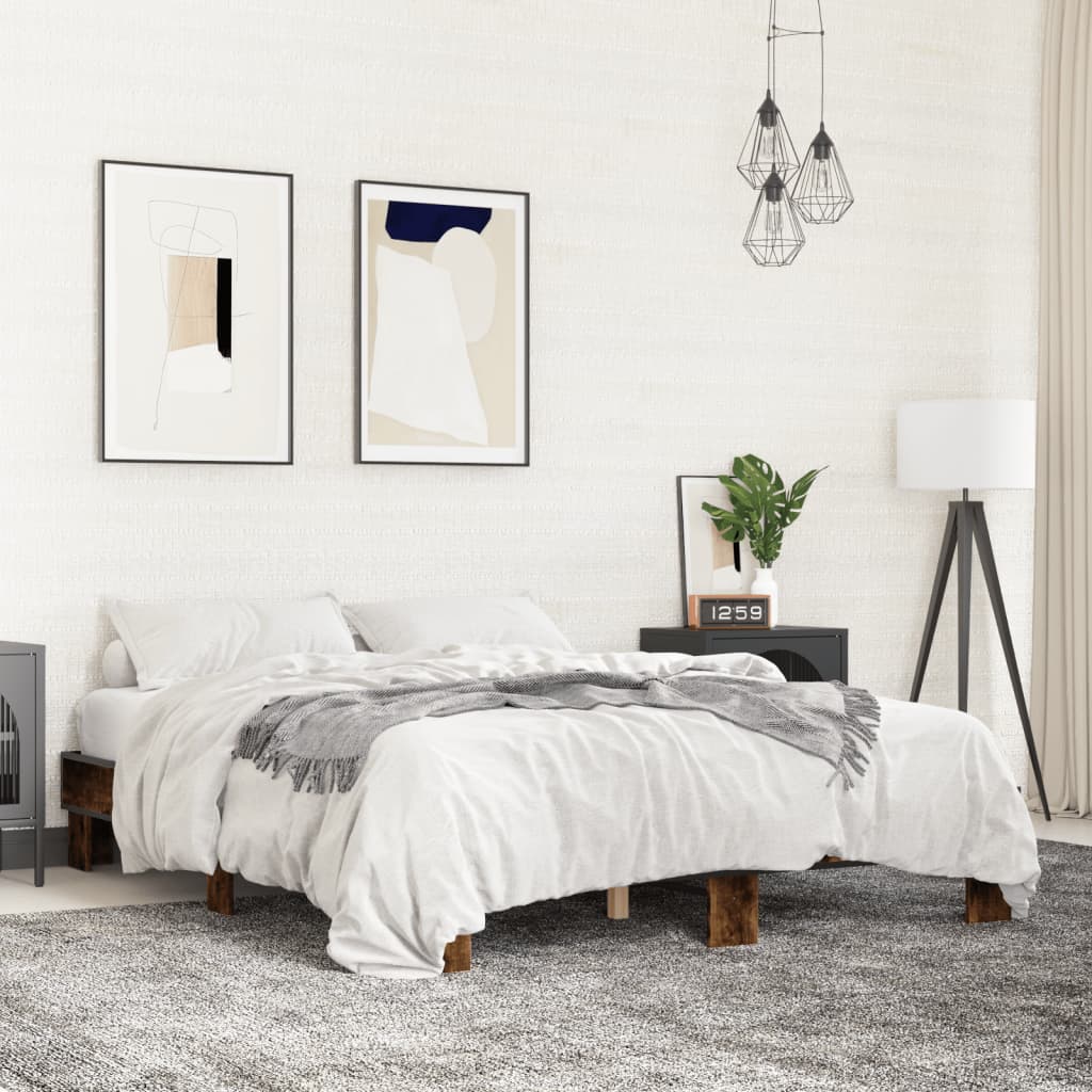 Cadre de lit sans matelas chêne fumé 150x200 cm - XIOS