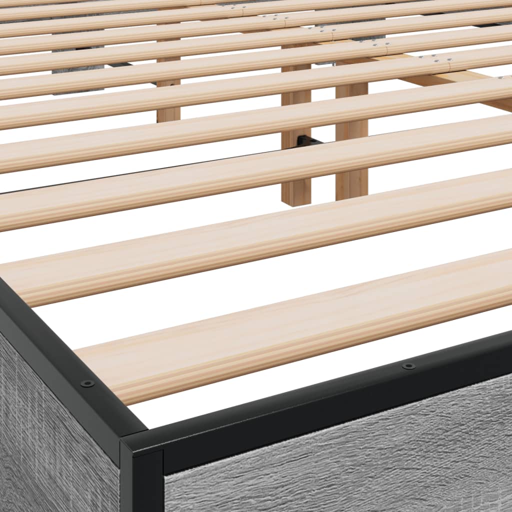 Cadre de lit sans matelas sonoma gris 150x200 cm - XIOS