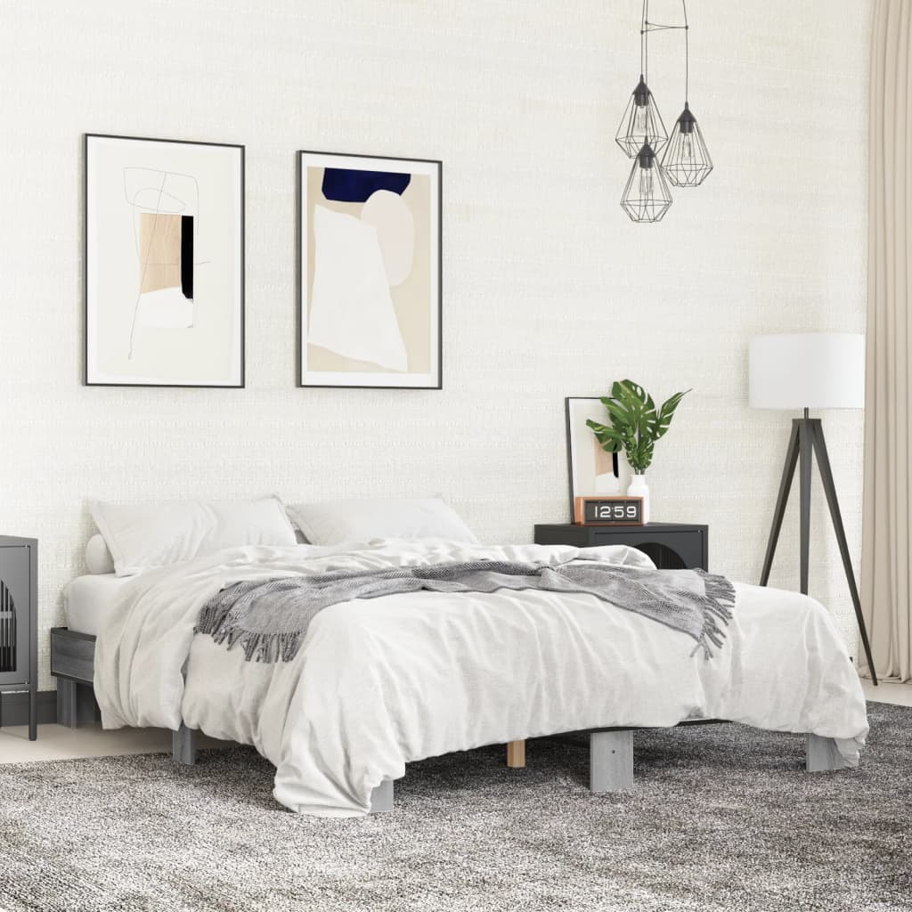 Cadre de lit sans matelas sonoma gris 150x200 cm - XIOS