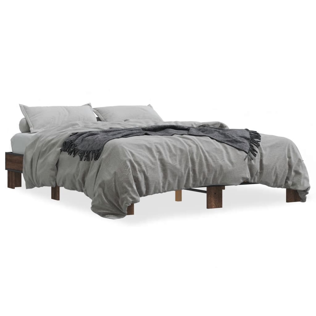 Cadre de lit sans matelas chêne marron 150x200 cm - XIOS