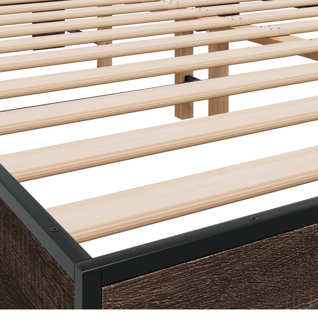 Cadre de lit sans matelas chêne marron 150x200 cm - XIOS