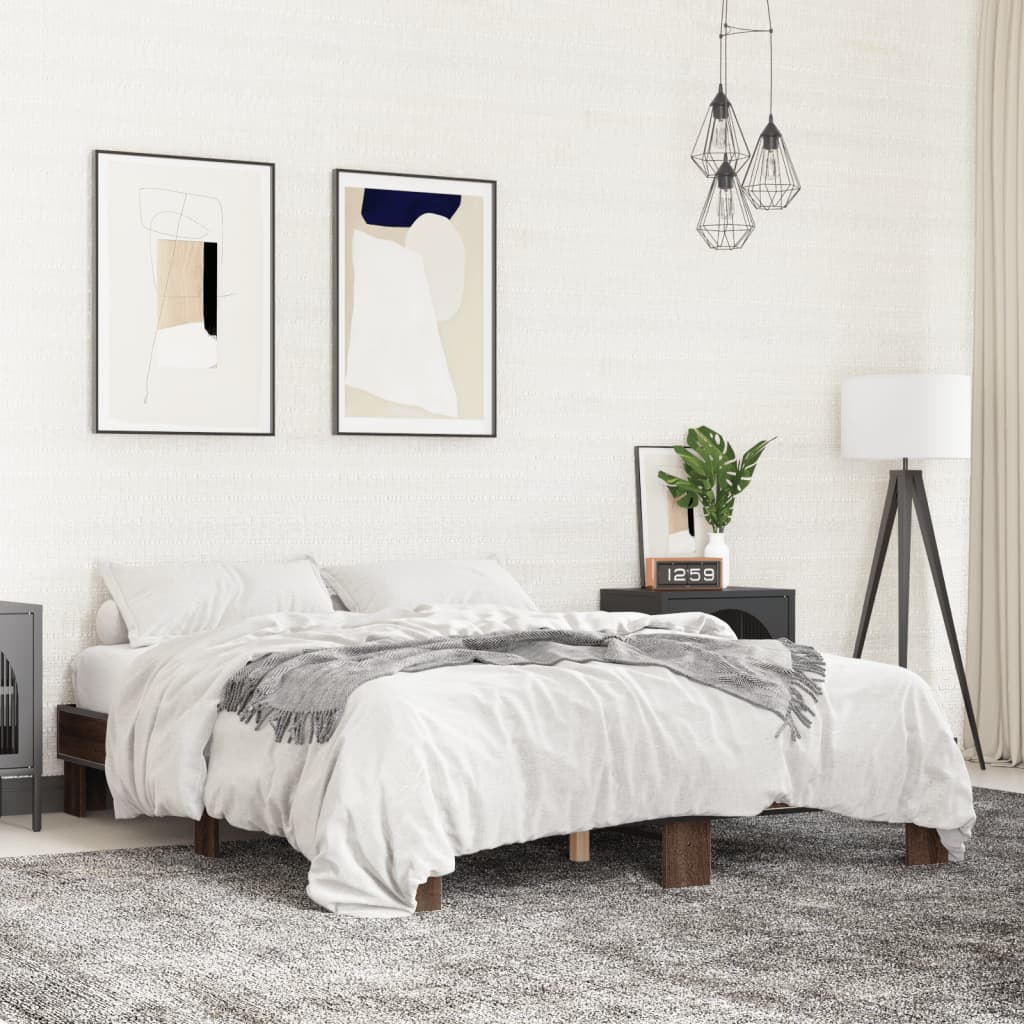 Cadre de lit sans matelas chêne marron 150x200 cm - XIOS