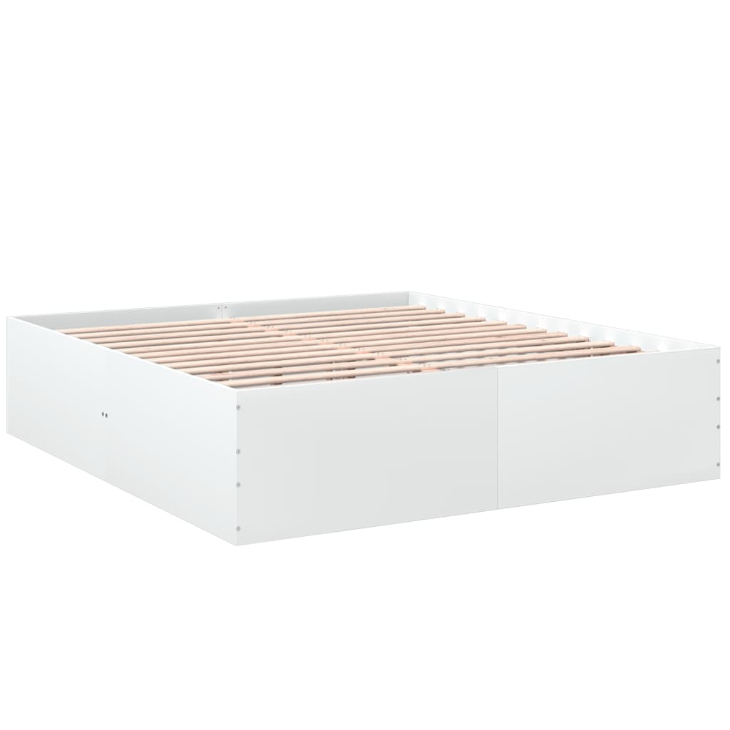 Cadre de lit sans matelas blanc 200x200 cm - XIOS