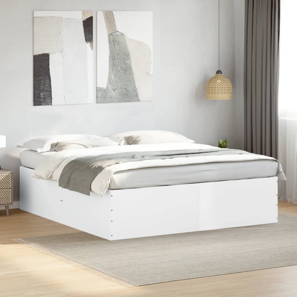 Cadre de lit sans matelas blanc 200x200 cm - XIOS