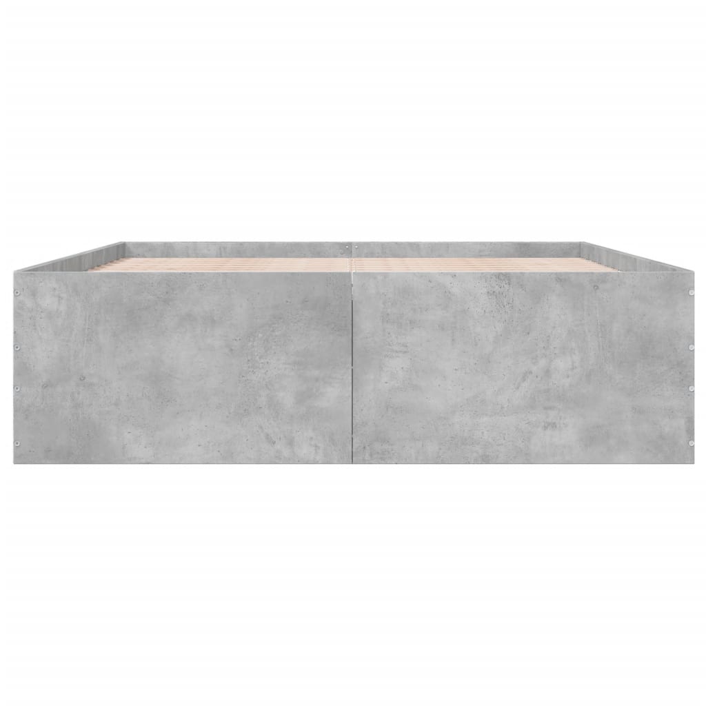 Cadre de lit sans matelas gris béton 160x200 cm - XIOS