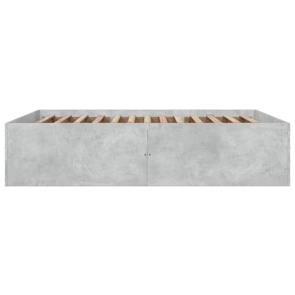 Cadre de lit sans matelas gris béton 160x200 cm - XIOS