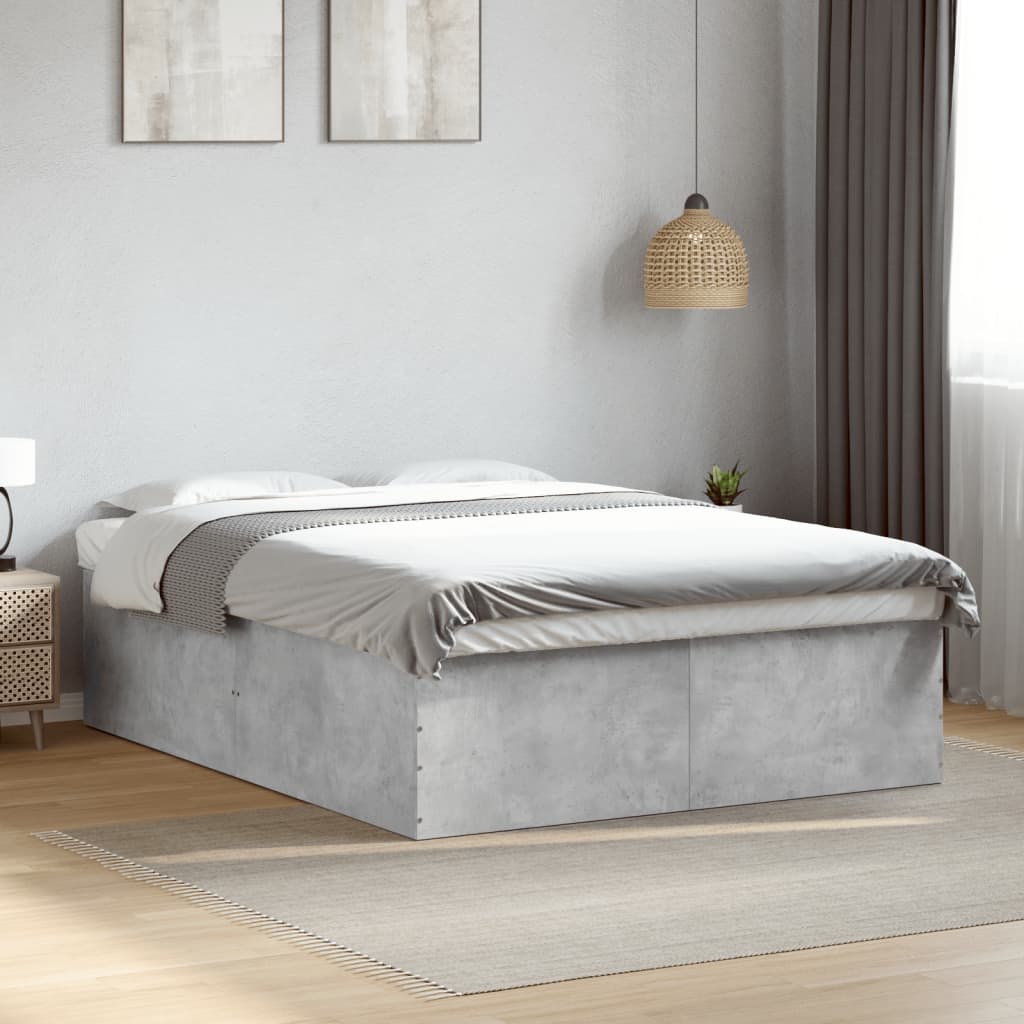 Cadre de lit sans matelas gris béton 160x200 cm - XIOS