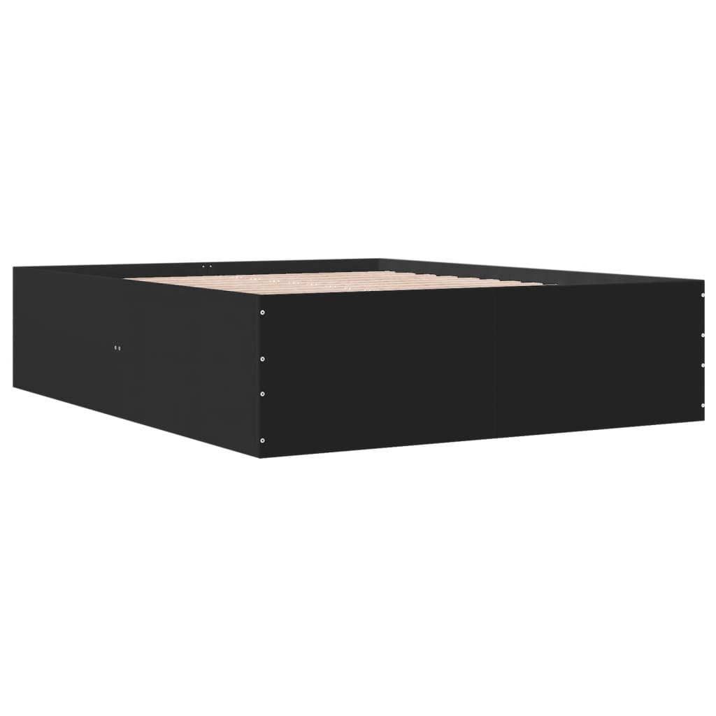 Cadre de lit sans matelas noir 150x200 cm - XIOS