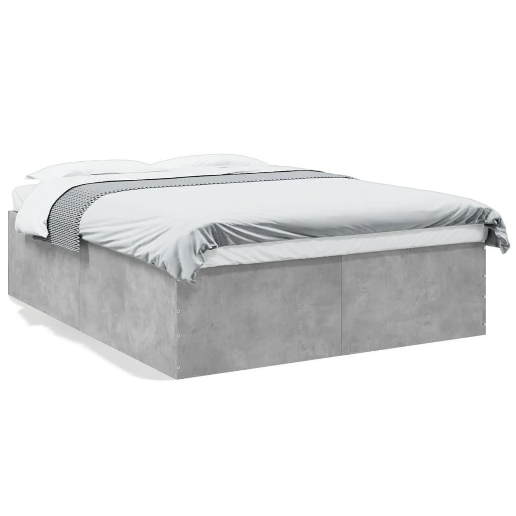 Cadre de lit sans matelas gris béton 150x200 cm - XIOS