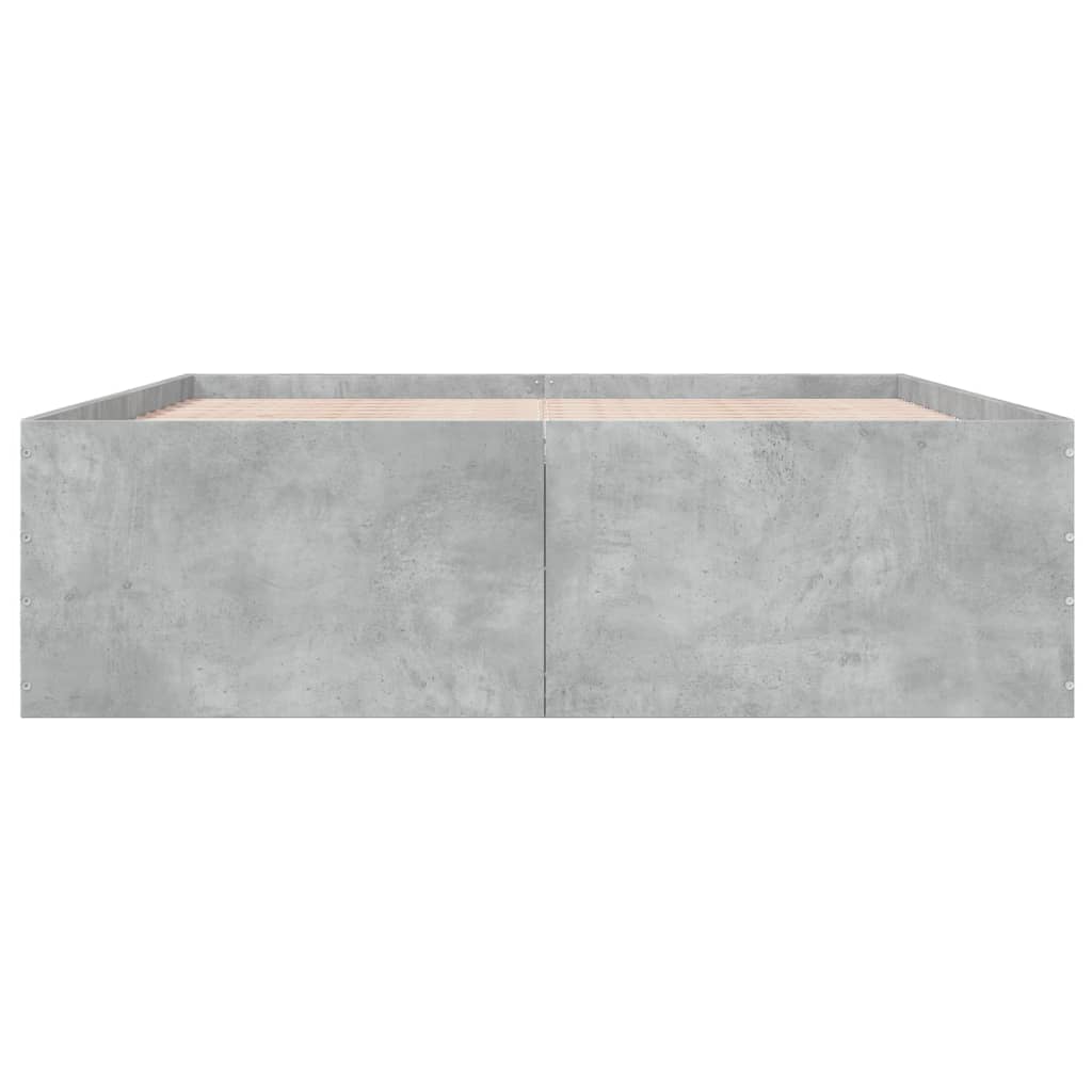 Cadre de lit sans matelas gris béton 150x200 cm - XIOS
