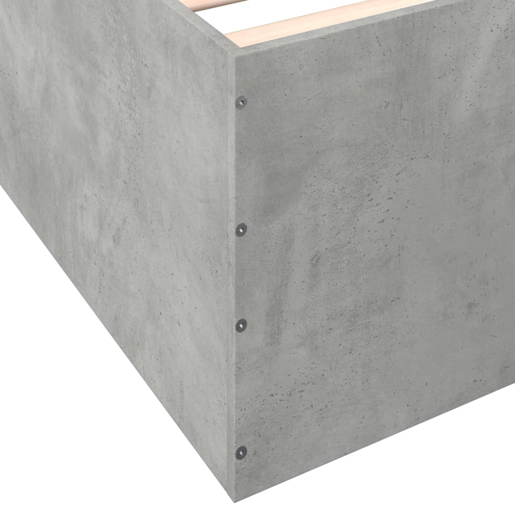 Cadre de lit sans matelas gris béton 150x200 cm - XIOS