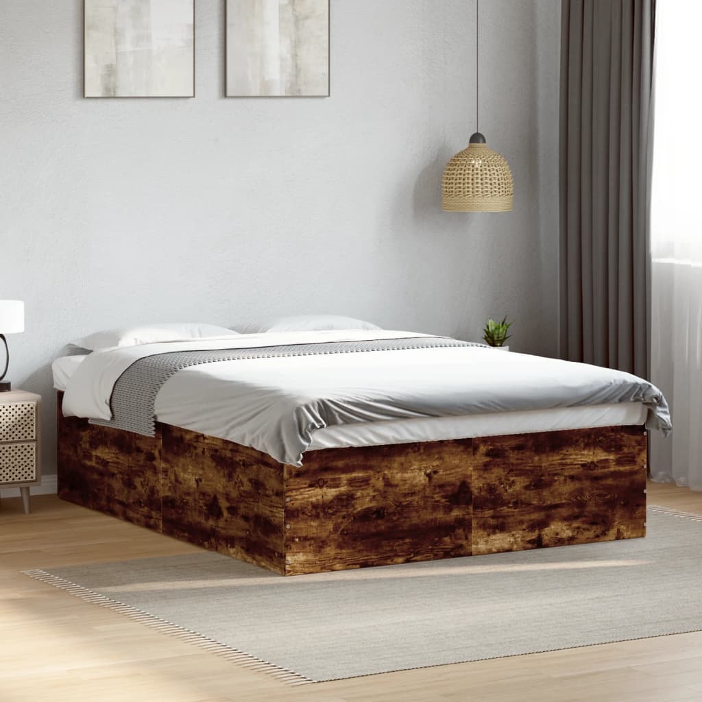 Cadre de lit sans matelas chêne fumé 150x200 cm - XIOS