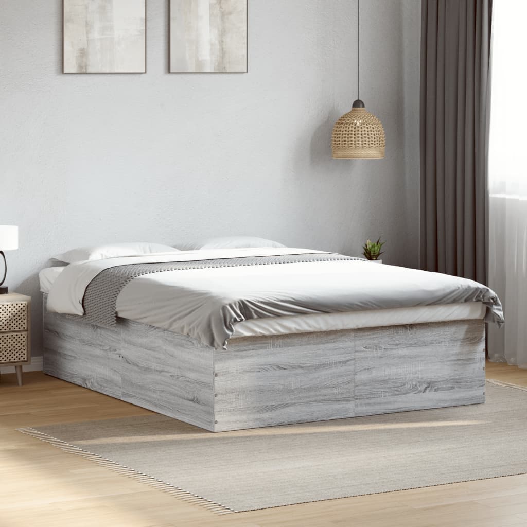 Cadre de lit sans matelas sonoma gris 150x200 cm - XIOS