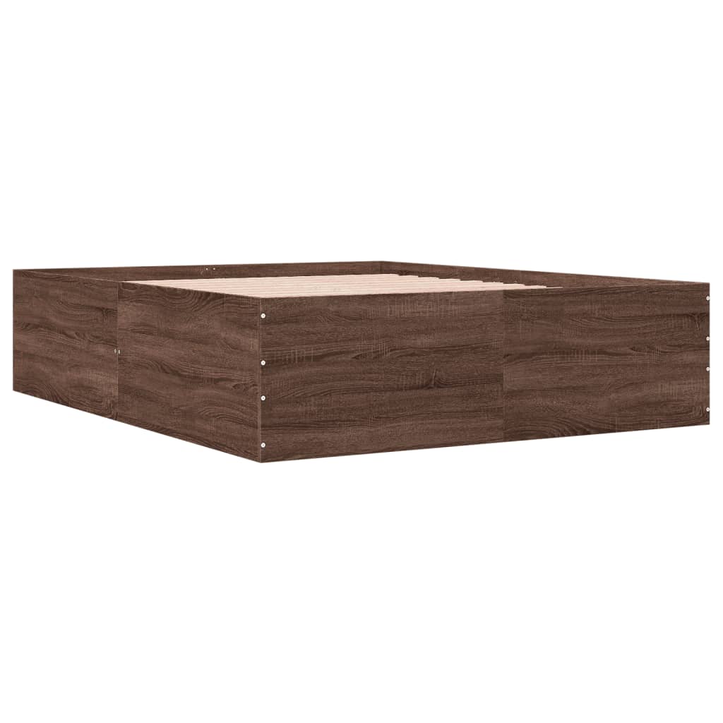 Cadre de lit sans matelas chêne marron 150x200 cm - XIOS